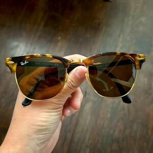 Ray Ban Polarized Clubmaster Sunglasses in Brown